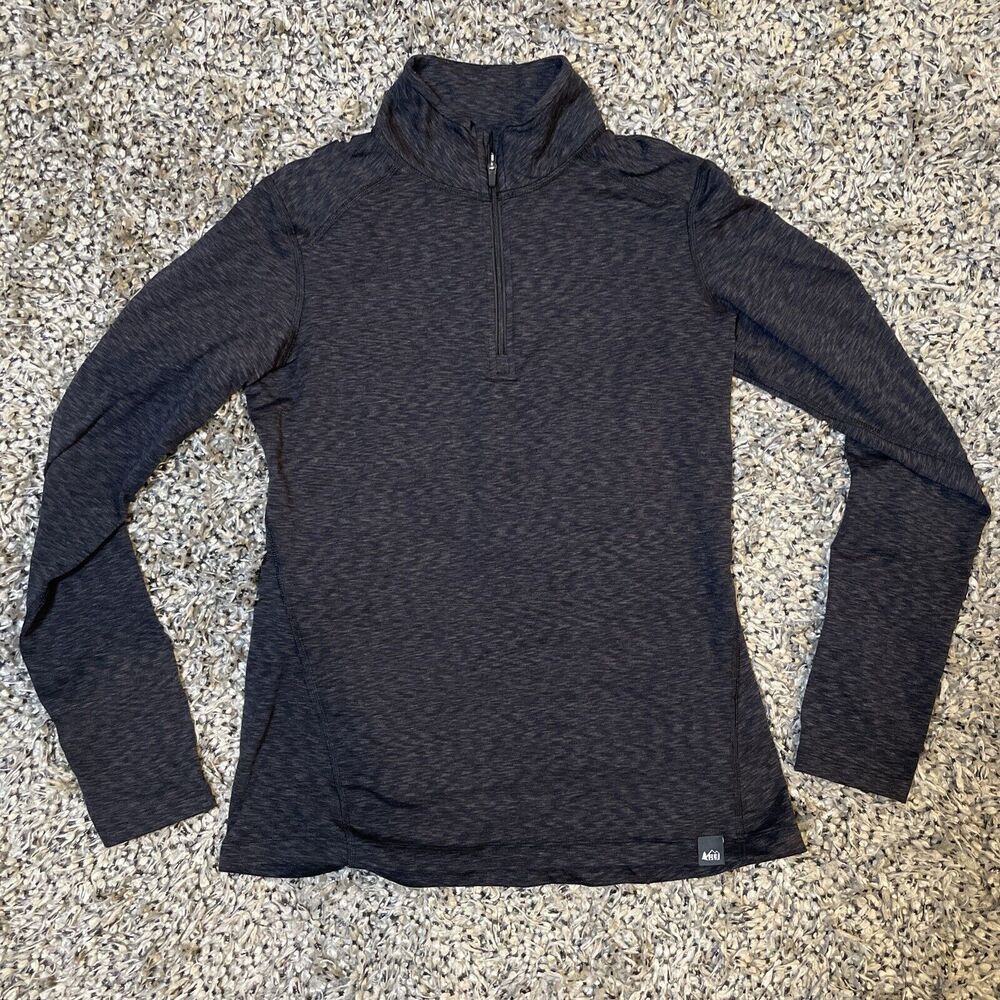 REI Co-Op Midweight Base layer 1/4 Zip Top Women’s Sz Small Gray